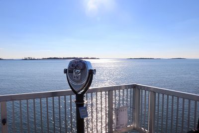 Tourist telescope at end of pier