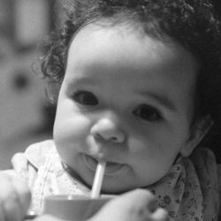 Close-up portrait of cute baby boy