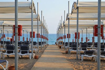 View of pier over sea against sky