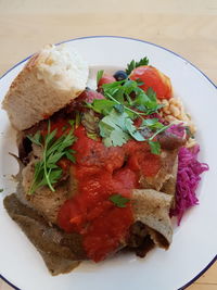 Close-up of food in plate