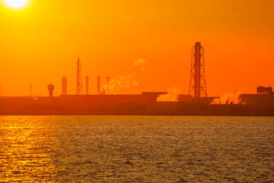 Cranes at sunset