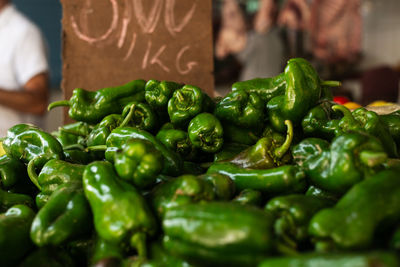 Peppers for sale at a market. vegetable rich in vitamins c and a. 