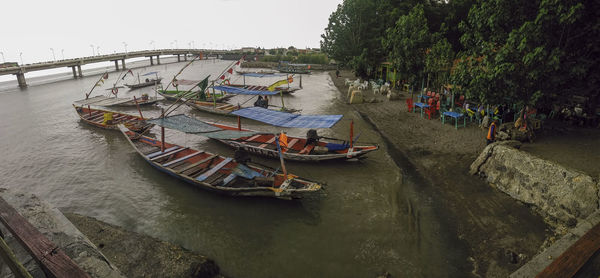 High angle view of people on beach