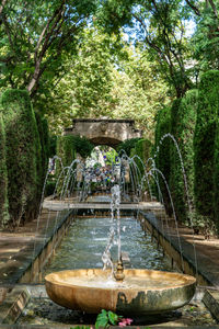 View of fountain in park