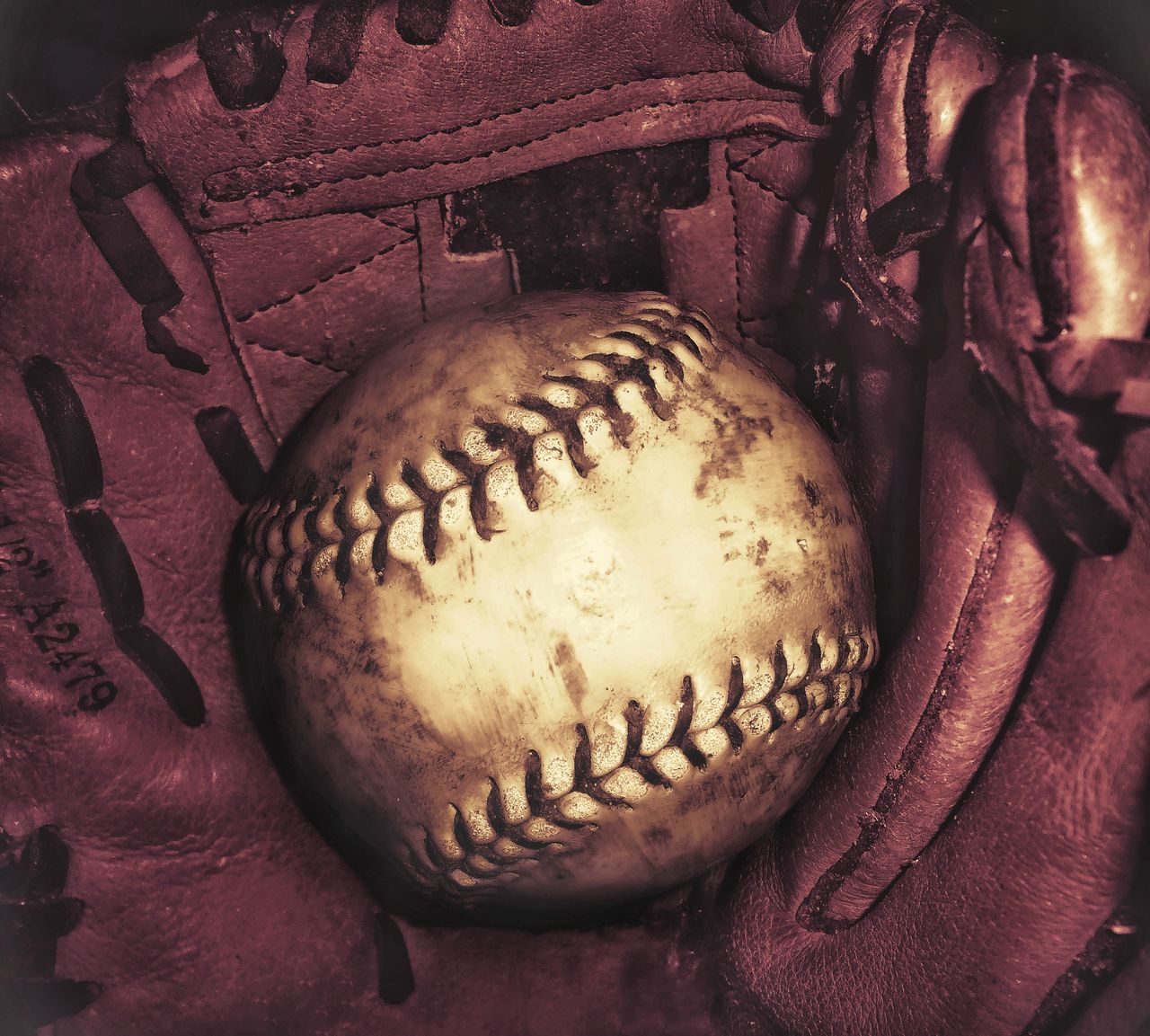 baseball - ball, baseball - sport, ball, close-up, sport, no people, indoors, old, still life, sports equipment, dirt, dirty, weathered, sphere, team sport, high angle view, container, pattern, leather