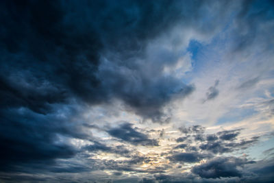 Low angle view of storm clouds in sky