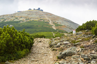 Scenic view of rocky mountains against sky