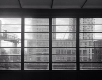 View of building through window