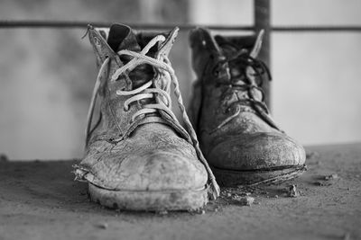 Close-up of shoes on floor