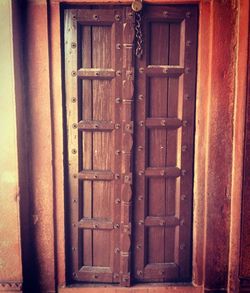 Closed wooden door