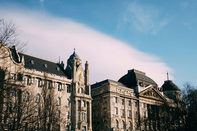 Low angle view of buildings against sky