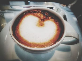 Close-up of coffee on table