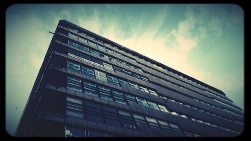 Low angle view of modern building against sky