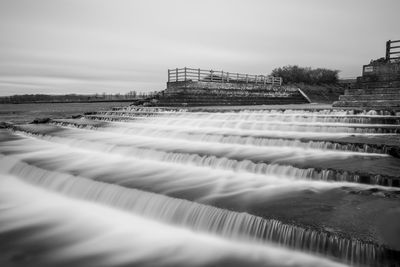 Long exposure of the waterfall on dunster beach