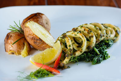 Close-up of food in plate