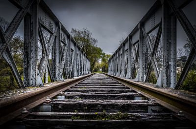 Old railway bridge against sky