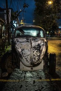 View of car on road at night