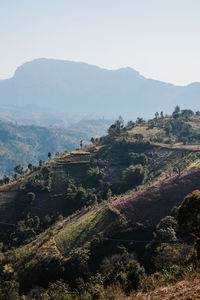 High angle view of landscape against sky