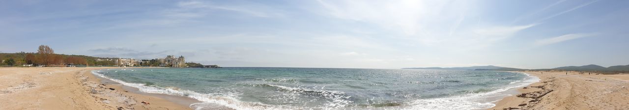 Panoramic view of beach against sky