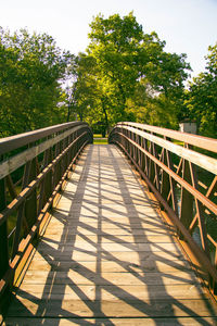 Footbridge with trees in background