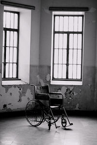 Empty wheelchair in hospital