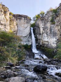 Scenic view of waterfall