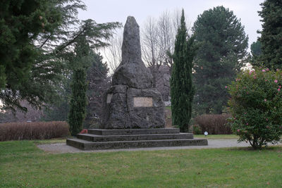 View of buddha statue against trees