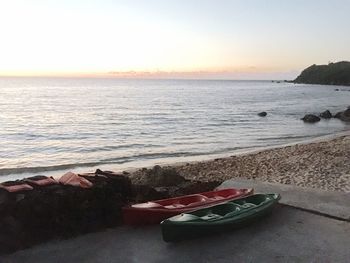 Scenic view of sea at sunset