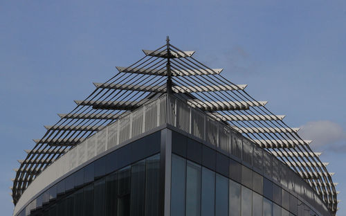 Low angle view of modern building against sky