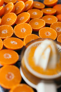 Close-up of oranges on table