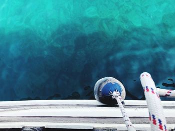 High angle view of pier over sea