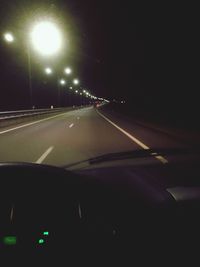 View of car on road at night