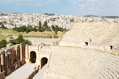 Panoramic view of historic building against sky