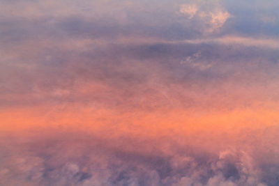 Low angle view of cloudy sky at sunset