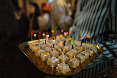 Close-up of food on table