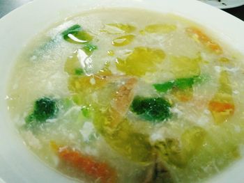 Close-up of soup in bowl
