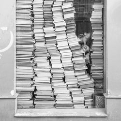 Full frame shot of books on shelf