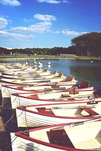 View of boats in calm sea
