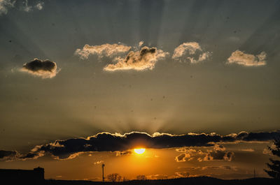 Scenic view of sunset over sea