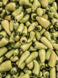 Full frame shot of chili peppers for sale at market stall