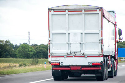 View of truck on road against sky