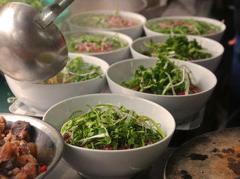 Close-up of food in bowls on table