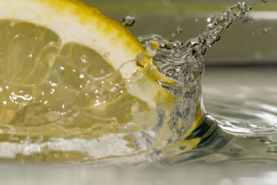 Close-up of water drops on glass