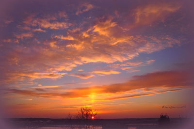 Scenic view of sea at sunset