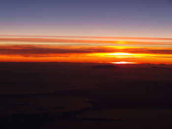 Scenic view of sunset over sea