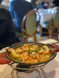 Close-up of food on table in restaurant