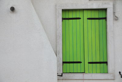 Closed door of building