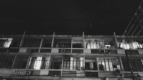 Low angle view of building at night