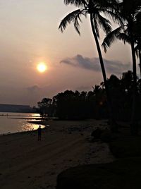 Scenic view of sea at sunset