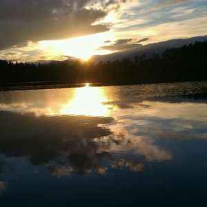 Sunset over lake